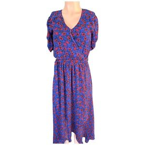 Disney Snow White and the Seven Dwarfs Blue Red Maxi Dress Size Small